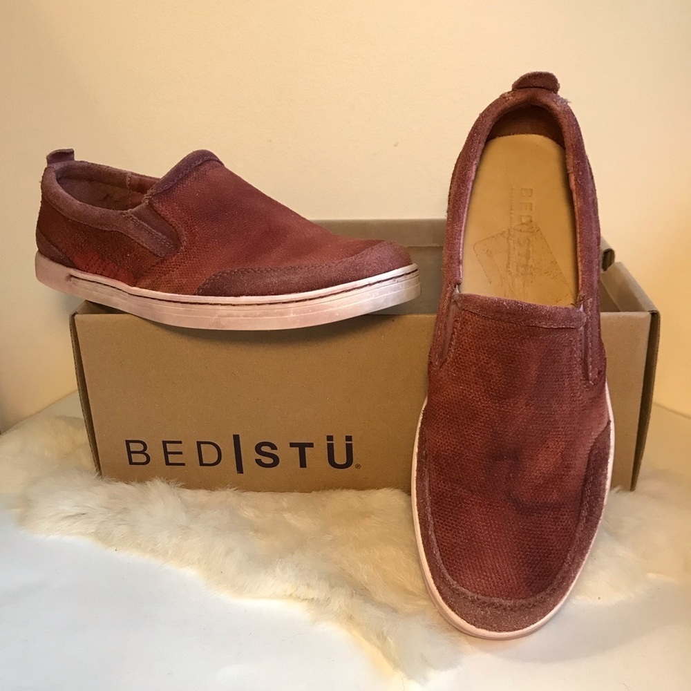 BED STU NWT Men’s Shoe CARP Slip on Sneaker Oxblood 8